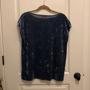 Vince Camuto blue velvet top M